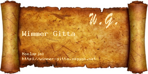 Wimmer Gitta névjegykártya